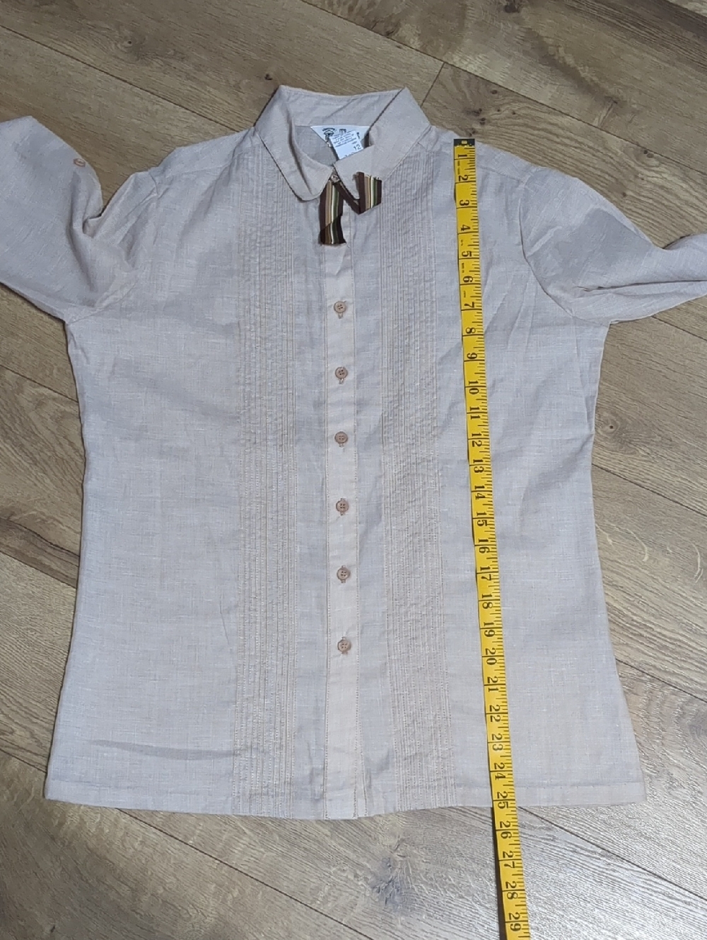 Vintage 1980s It's Gailord Womans Vintage Light Brown Blouse Size 12 NWT - Picture 6 of 12